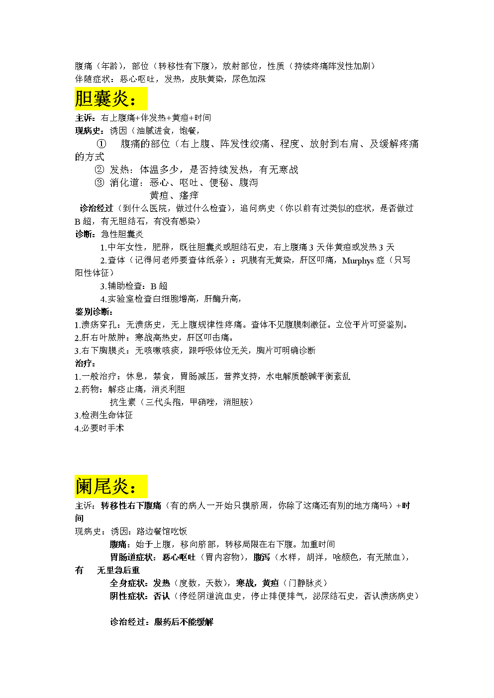 医生问诊的思路有哪些？