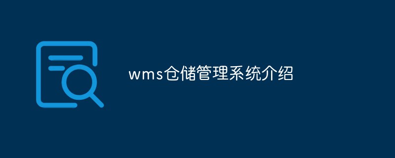 wms仓储管理系统是什么